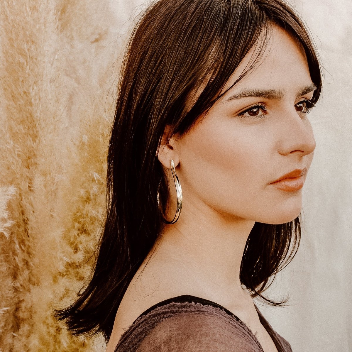 Musa Hoop Earrings Large Earrings by Rahya Jewelry Design – Don't Panic Shoes