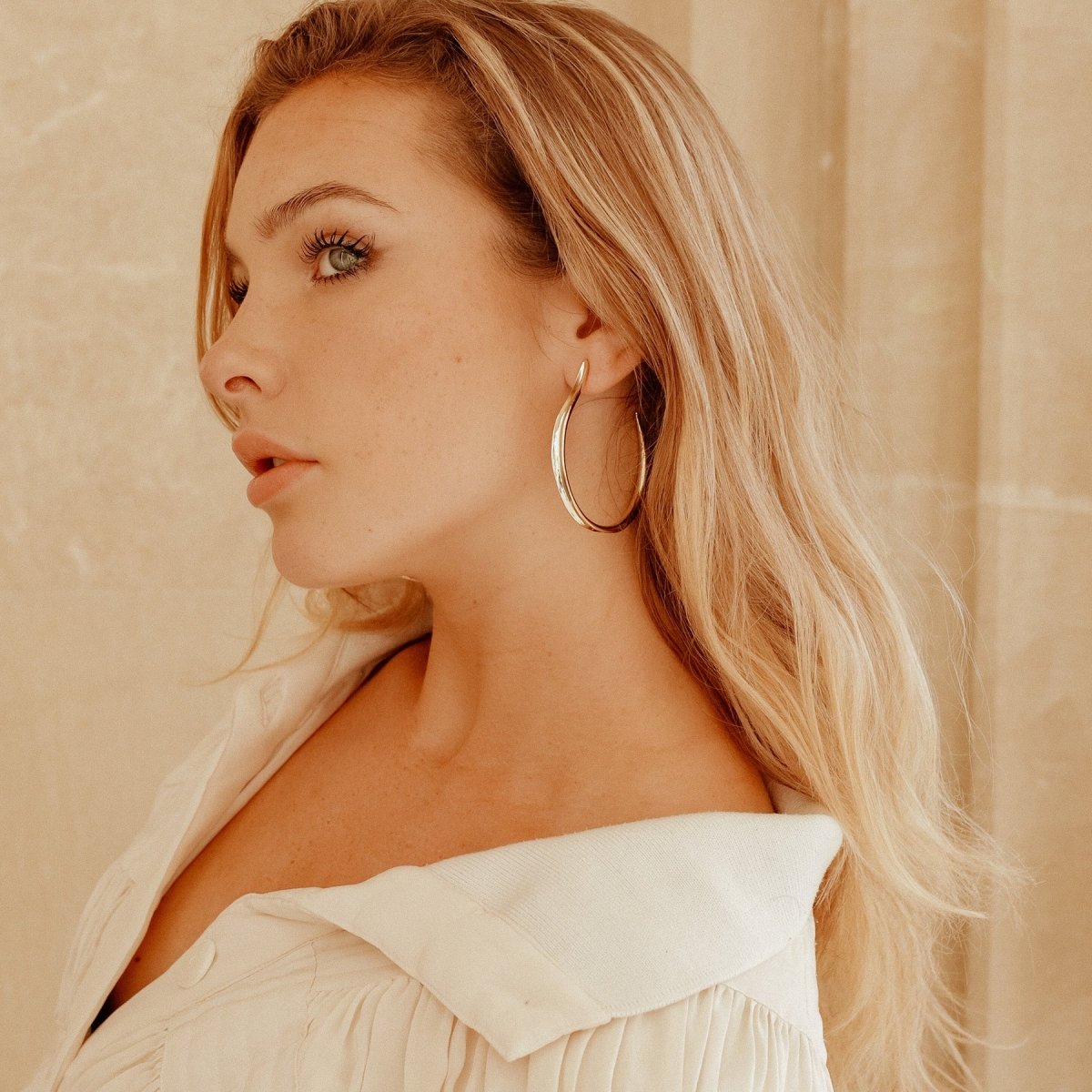 Musa Hoop Earrings Large Earrings by Rahya Jewelry Design – Don't Panic Shoes