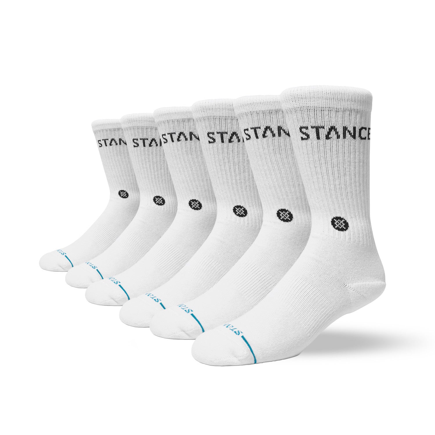 Stance Origin 6-Pack Crew Socks - White