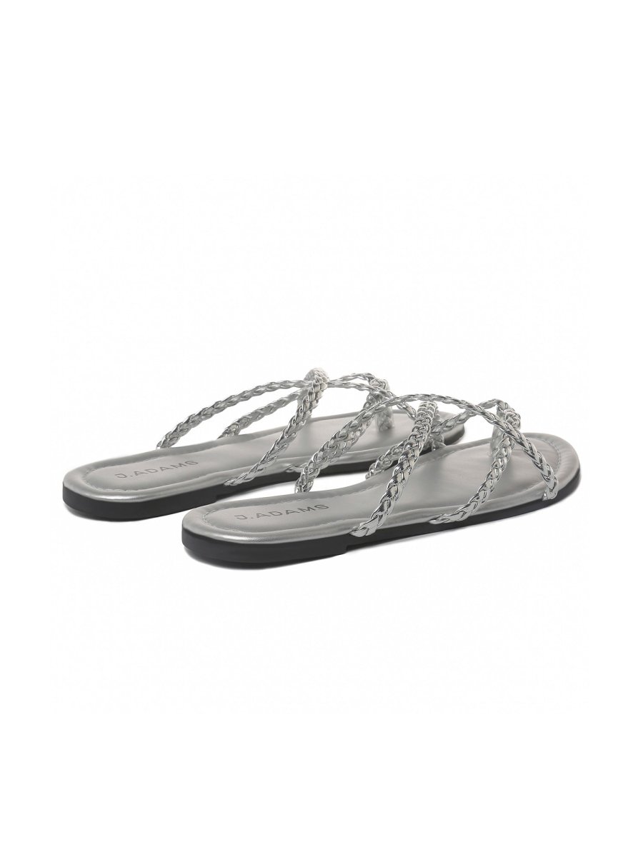 Natalie | Silver Sandals by J.Adams – Don't Panic Shoes