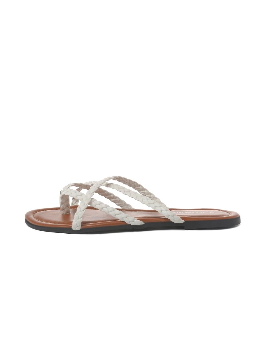 Natalie | White Sandals by J.Adams – Don't Panic Shoes