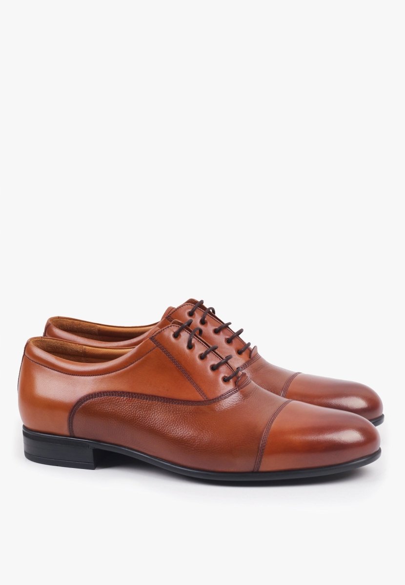 Noble Oxford Leather Cognac Slip Resistant Mid Flex MEN SHOES by Sepol Shoes – Don't Panic Shoes