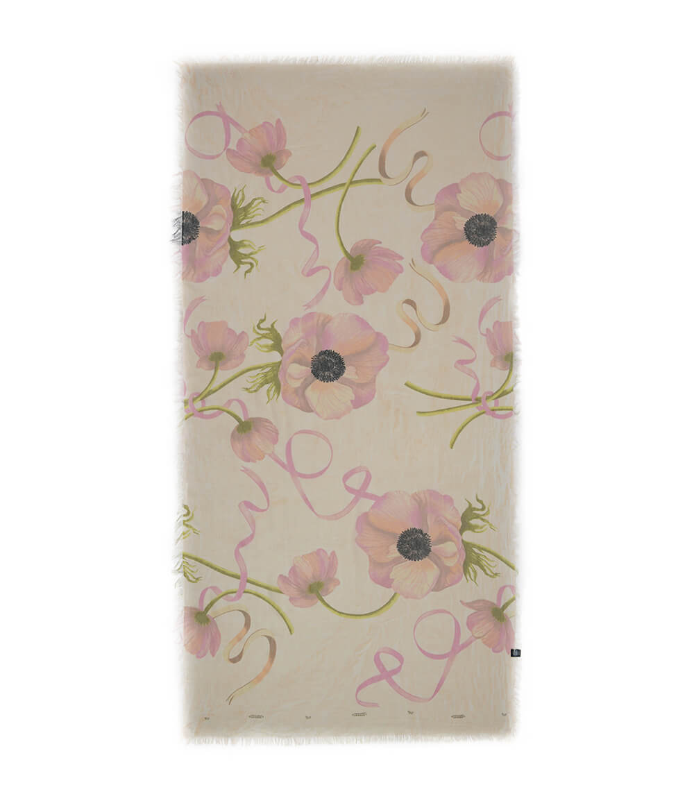 O’Keeffe Off White Bamboo Fiber Art Print Florence 50 Bamboo Scarves by Mar Soreli – Don't Panic Shoes