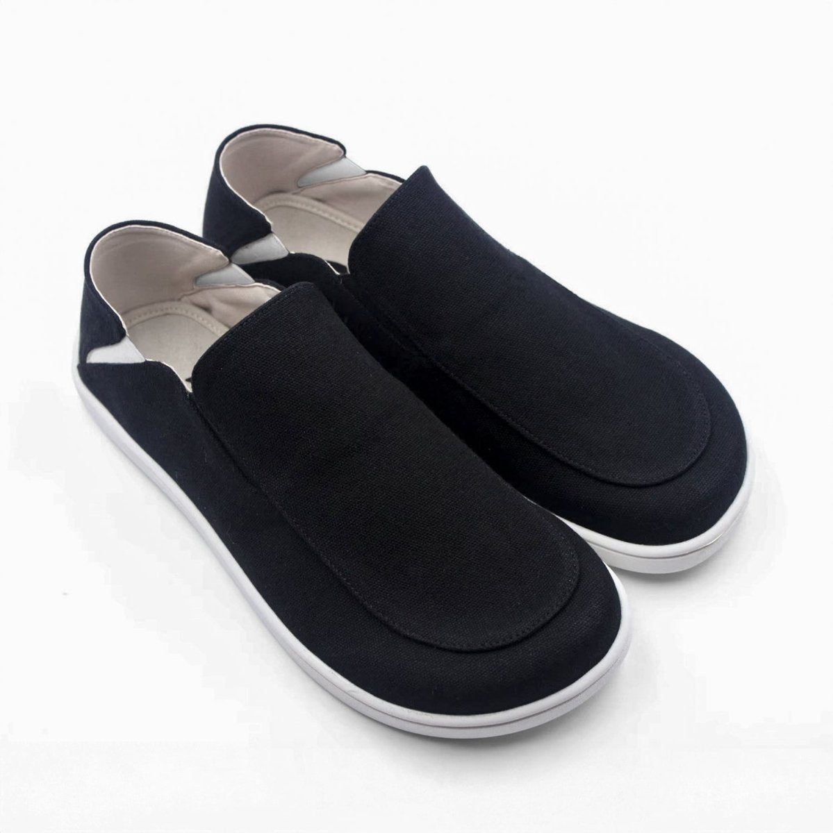 Oso Cg2 Canvas Black White Zero Drop Slip On Wide Toe Shoe Shoe by Bearfoot – Don't Panic Shoes