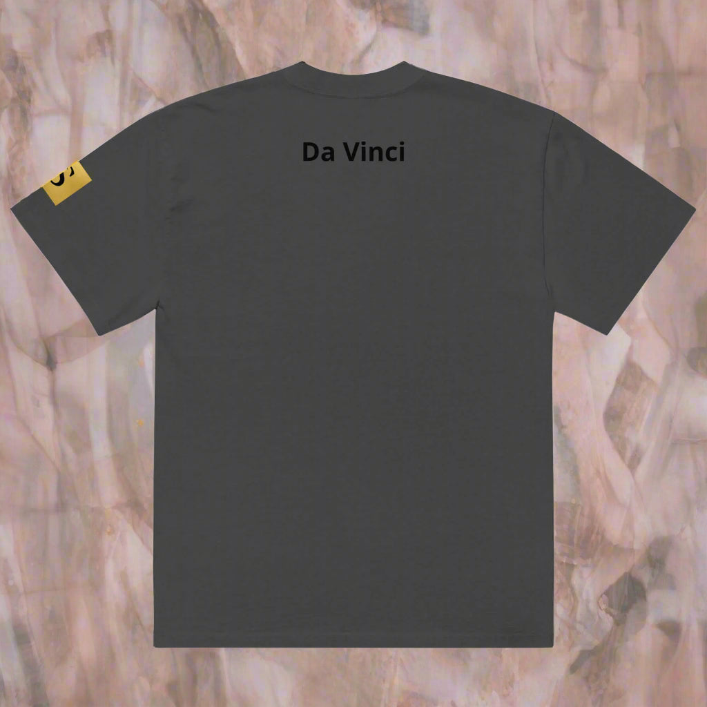 "DAVINCI" unisex Oversized graphic print faded t-shirt