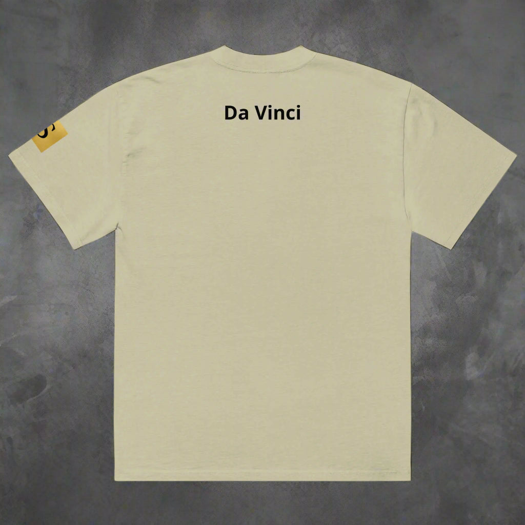 "DAVINCI" unisex Oversized graphic print faded t-shirt
