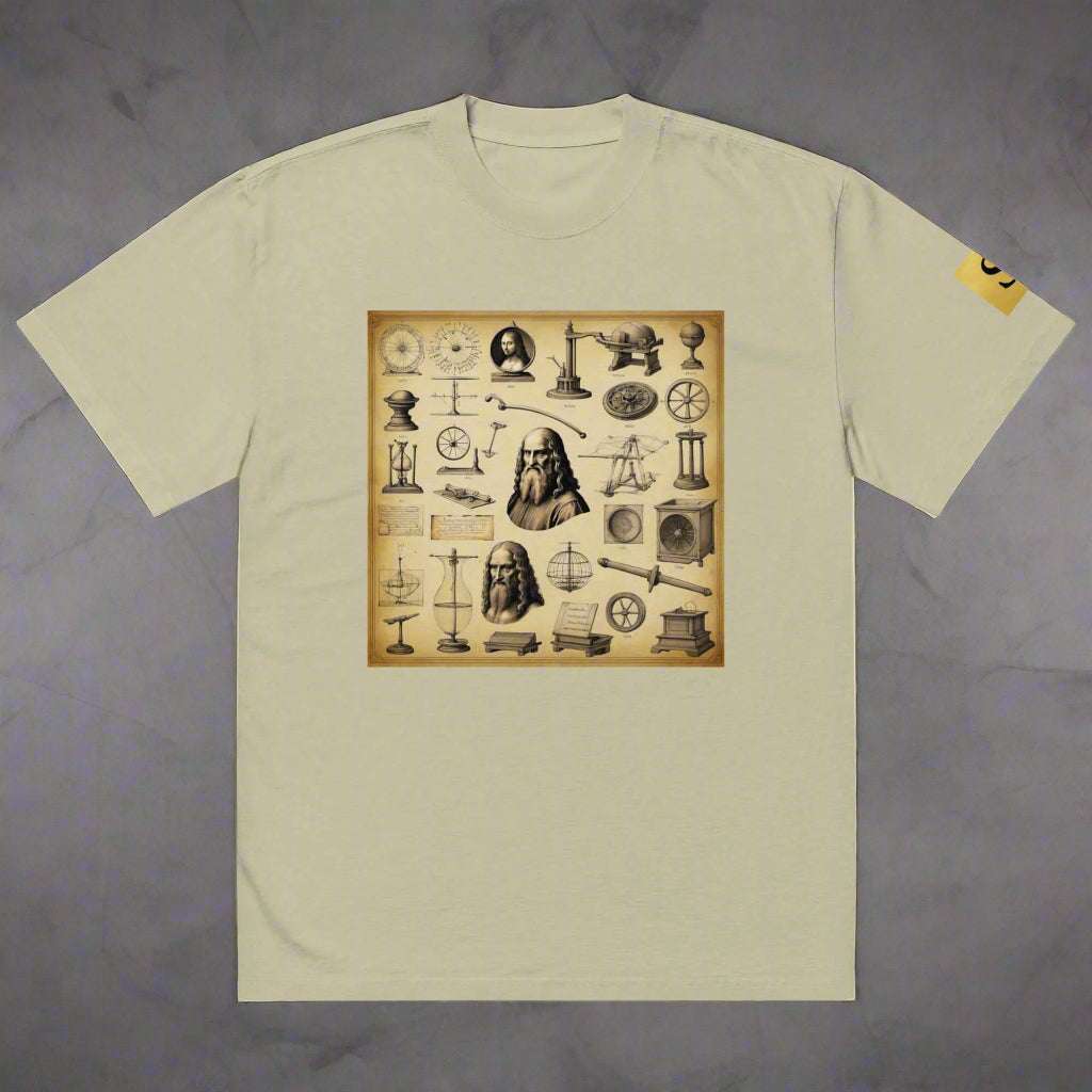 "DAVINCI" unisex Oversized graphic print faded t-shirt