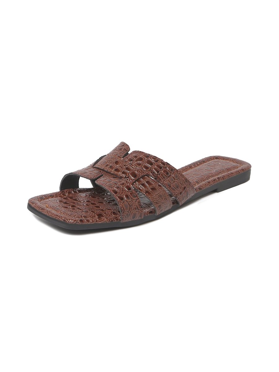 Paloma | Dark Chocolate Croc Sandals by J.Adams – Don't Panic Shoes