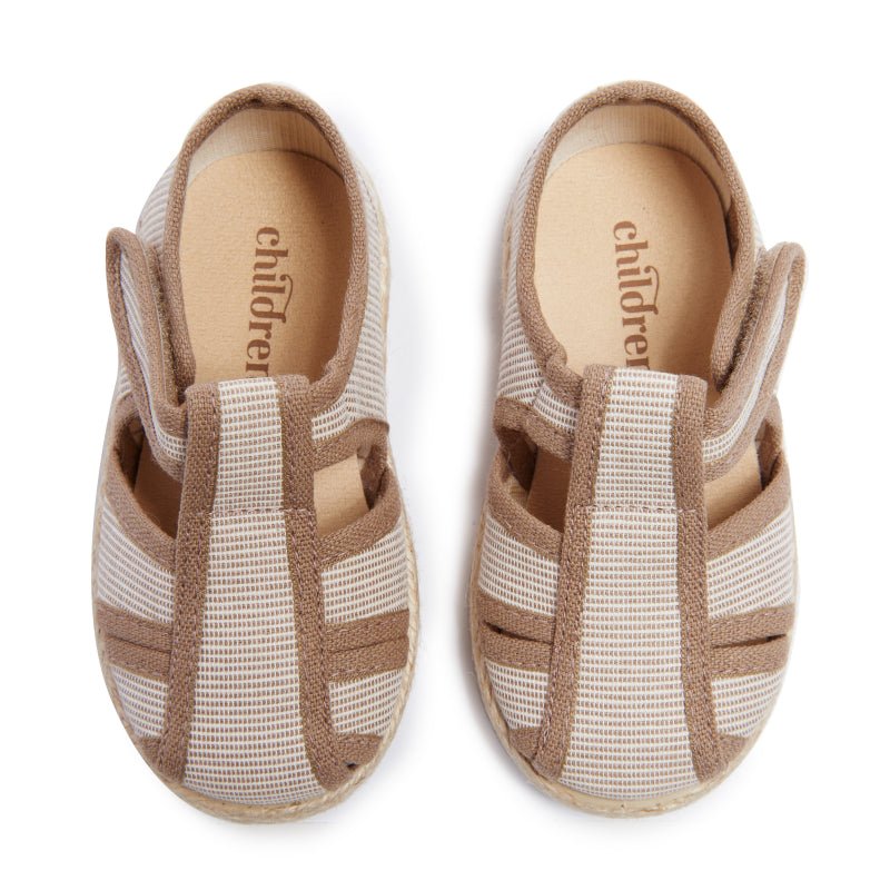 Parker Camel Stripes Adjustable Velcro Cushion Insole Ngf by Childrenchic – Don't Panic Shoes