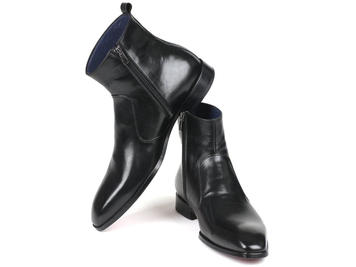 Paul Parkman Black Leather Side Zipper Boots (IdBt485 - Blk) by Paul Parkman – Don't Panic Shoes