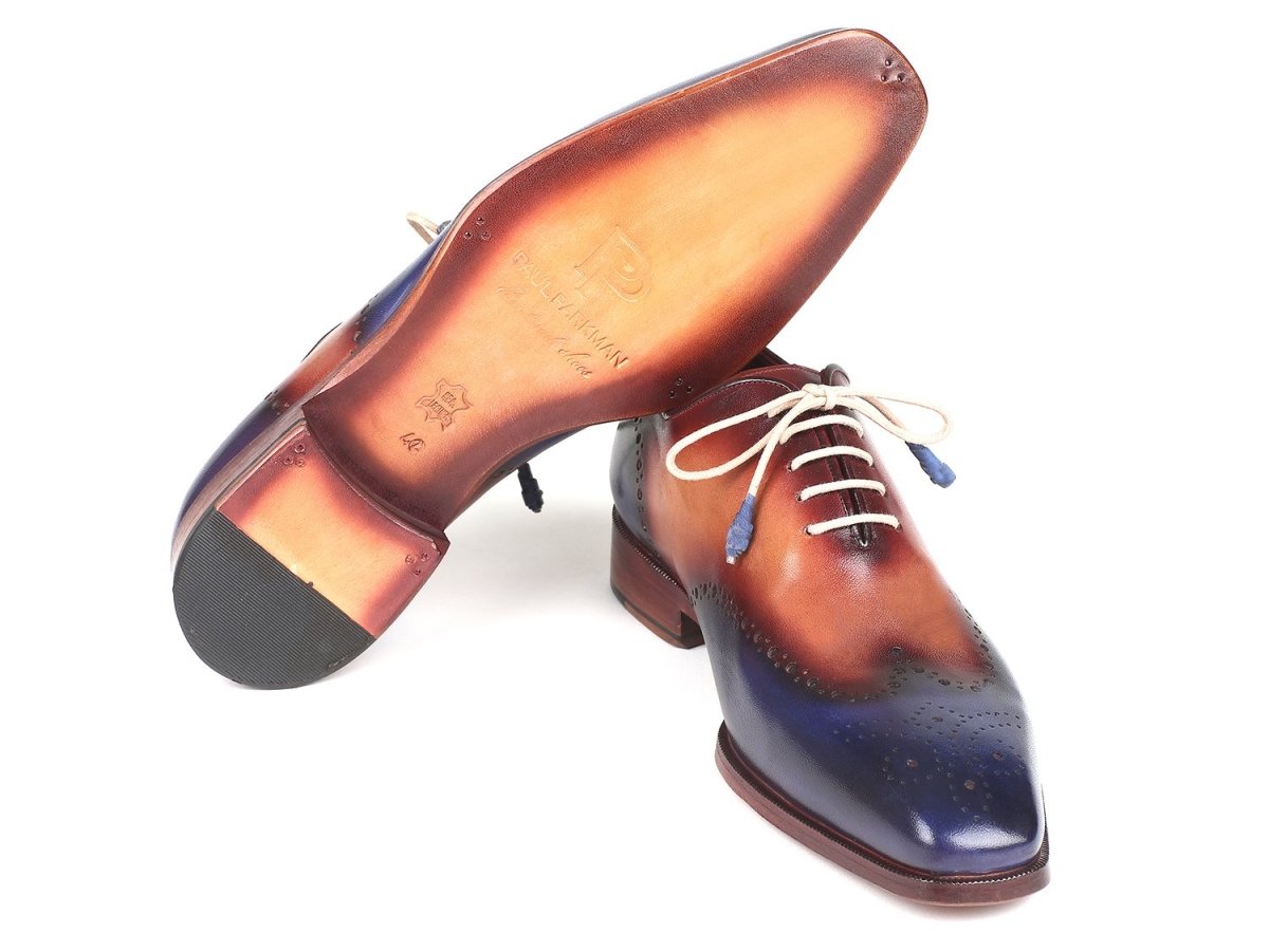 Paul Parkman Blue And Camel Wingtip Oxfords (Id097bx11) by Paul Parkman – Don't Panic Shoes