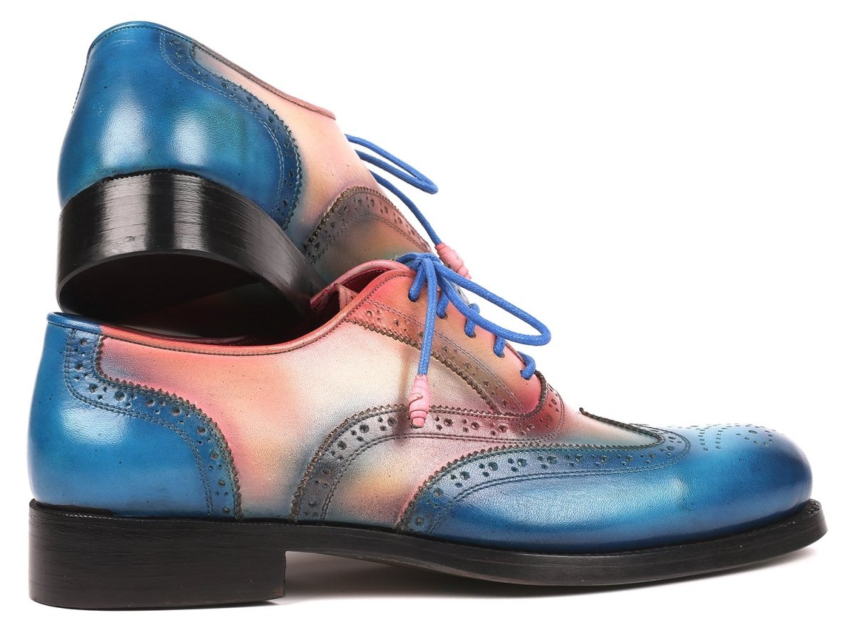 Paul Parkman Blue And Pink Men's Wingtip Oxfords Goodyear Welted (Id027 - Blupnk) by Paul Parkman – Don't Panic Shoes