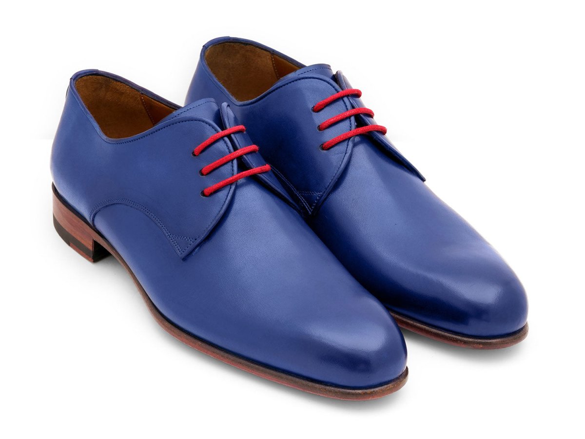 Paul Parkman Blue Hand Painted Derby Shoes (Id633blu13) by Paul Parkman – Don't Panic Shoes