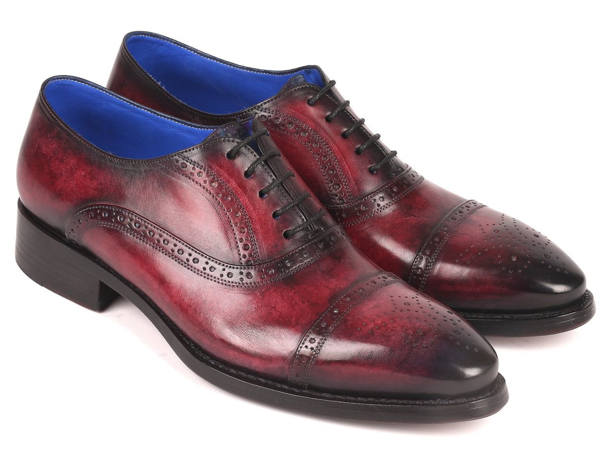 Paul Parkman Bordeaux Burnished Goodyear Welted Cap Toe Oxford Shoes (Id79brd68) by Paul Parkman – Don't Panic Shoes
