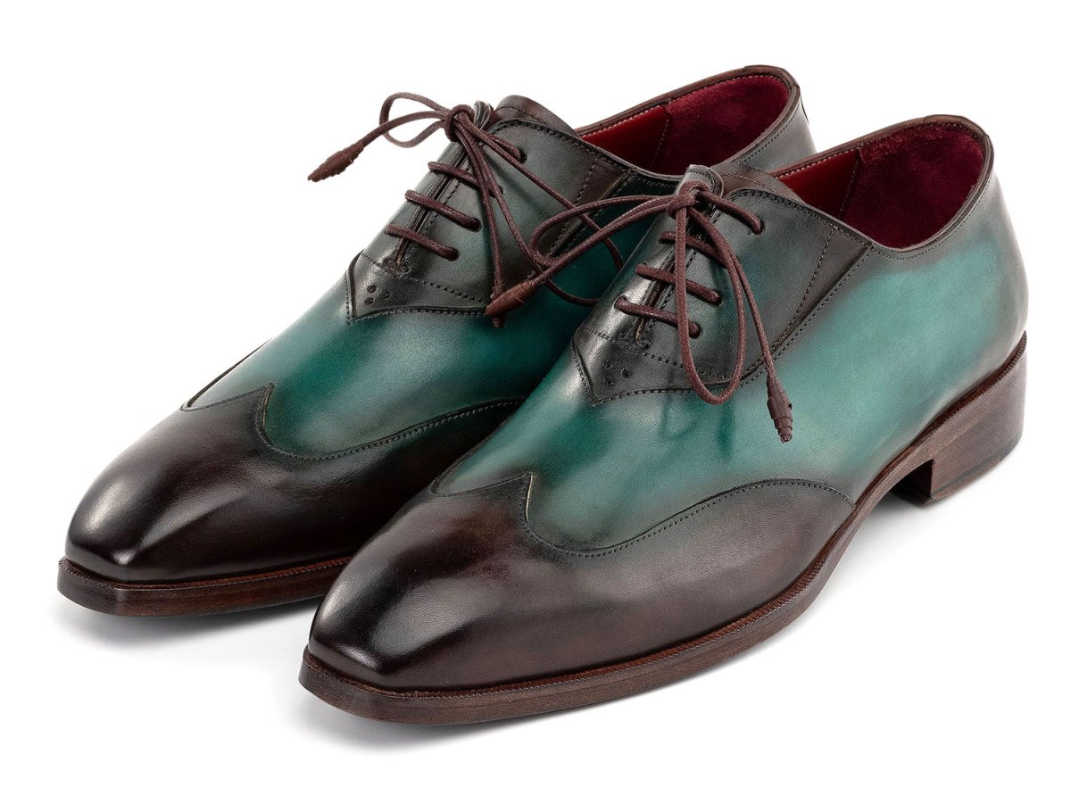 Paul Parkman Brown And Green Patina Leather Wingtip Oxford Shoes Al3257sj by Paul Parkman – Don't Panic Shoes