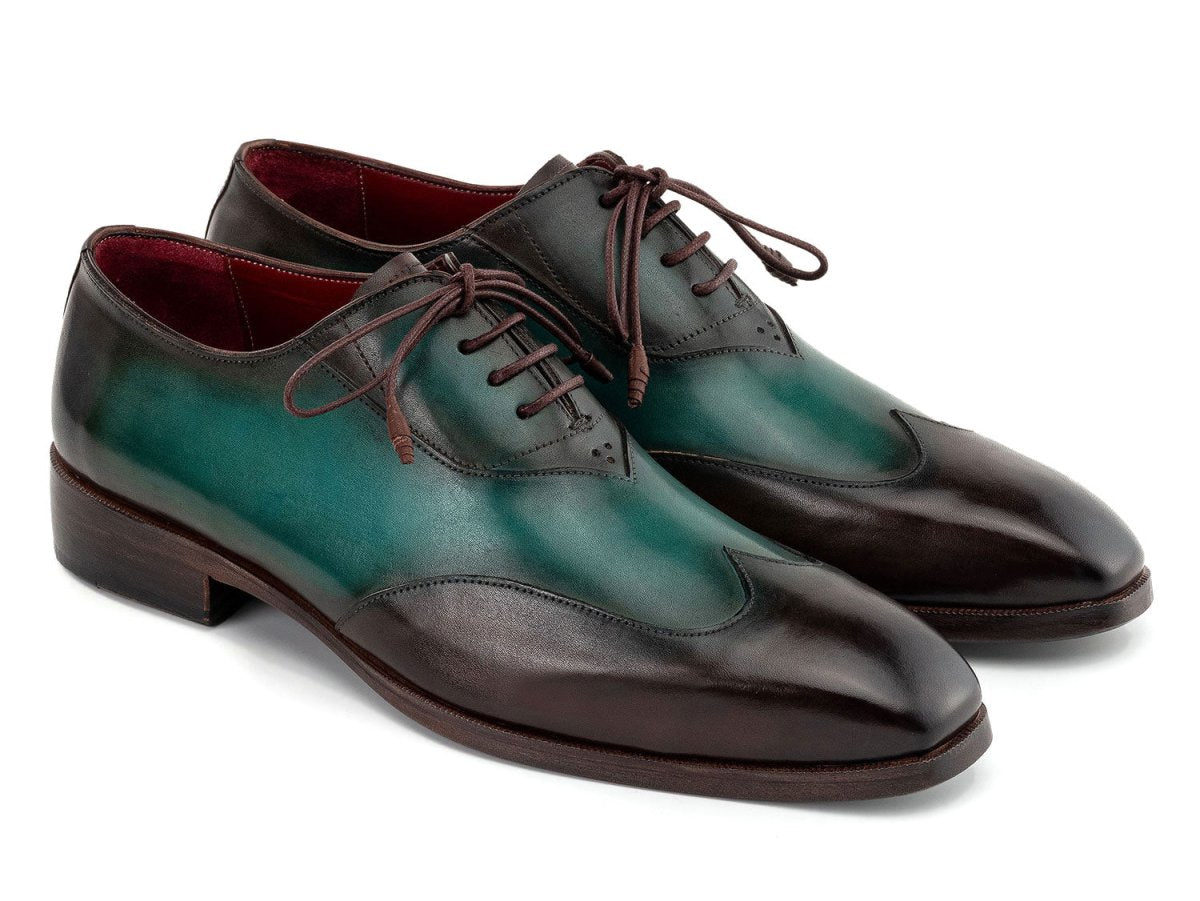 Paul Parkman Brown And Green Patina Leather Wingtip Oxford Shoes Al3257sj by Paul Parkman – Don't Panic Shoes
