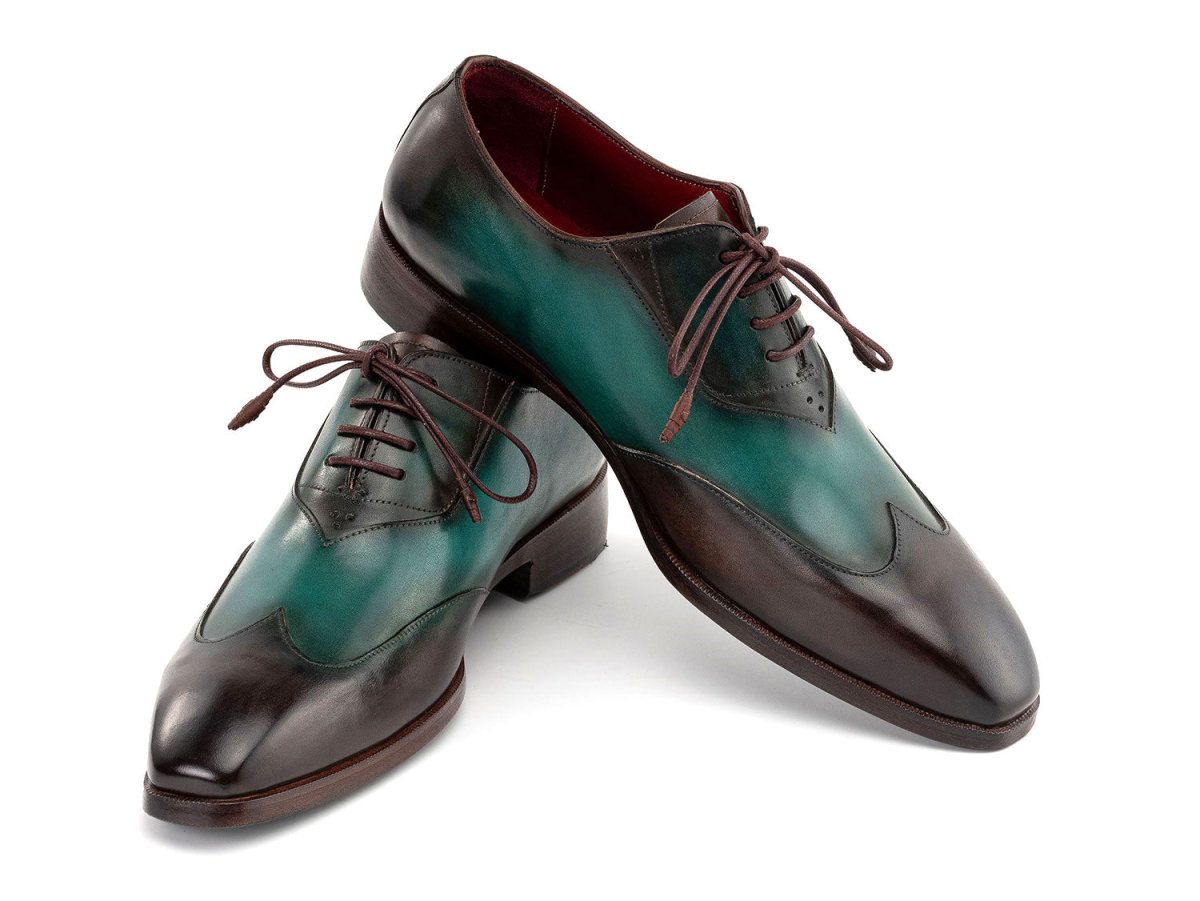 Paul Parkman Brown And Green Patina Leather Wingtip Oxford Shoes Al3257sj by Paul Parkman – Don't Panic Shoes