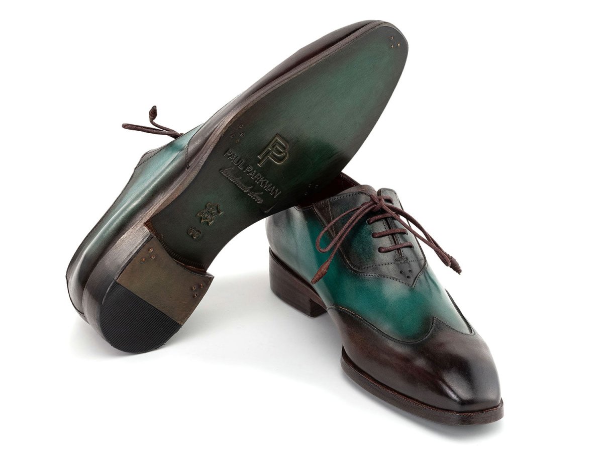 Paul Parkman Brown And Green Patina Leather Wingtip Oxford Shoes Al3257sj by Paul Parkman – Don't Panic Shoes