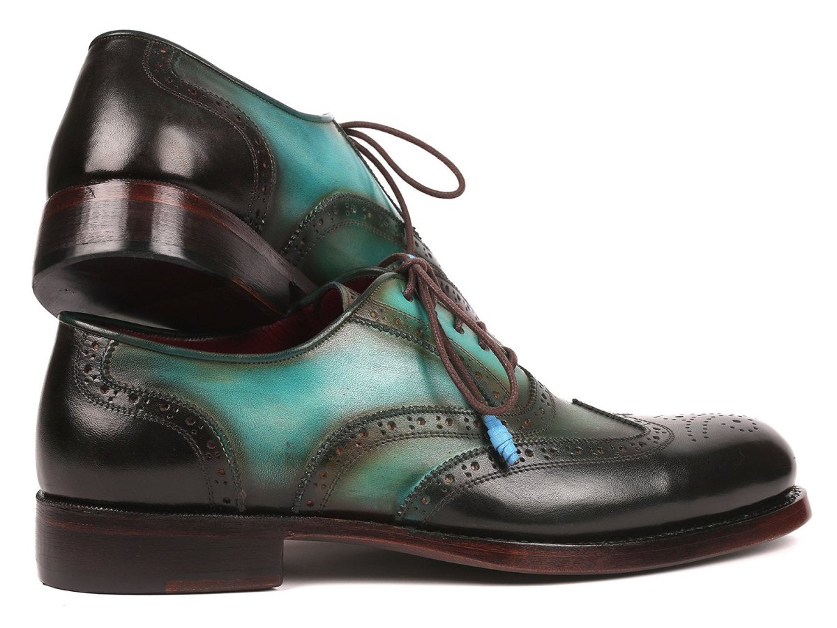 Paul Parkman Brown And Green Wingtip Oxfords Goodyear Welted (Id027 - Brwgrn) by Paul Parkman – Don't Panic Shoes