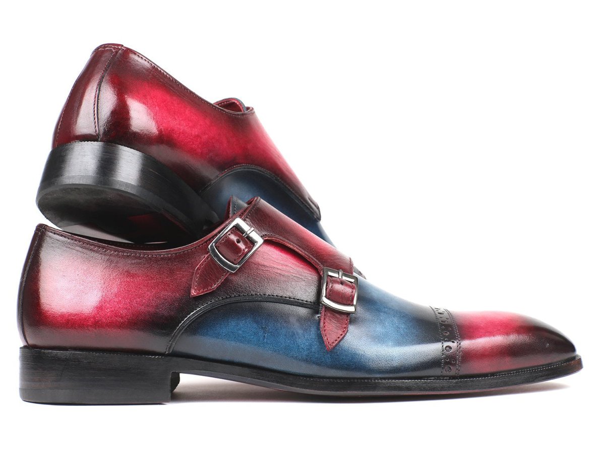 Paul Parkman Captoe Double Monkstraps Blue And Fuxia (Id045bfx81) by Paul Parkman – Don't Panic Shoes