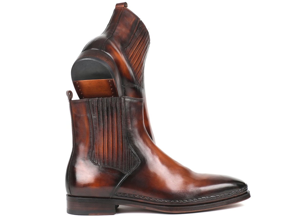 Paul Parkman Chelsea Boots Brown Burnished Leather (IdBt57 - Brw) by Paul Parkman – Don't Panic Shoes