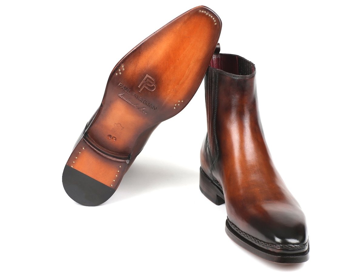 Paul Parkman Chelsea Boots Brown Burnished Leather (IdBt57 - Brw) by Paul Parkman – Don't Panic Shoes