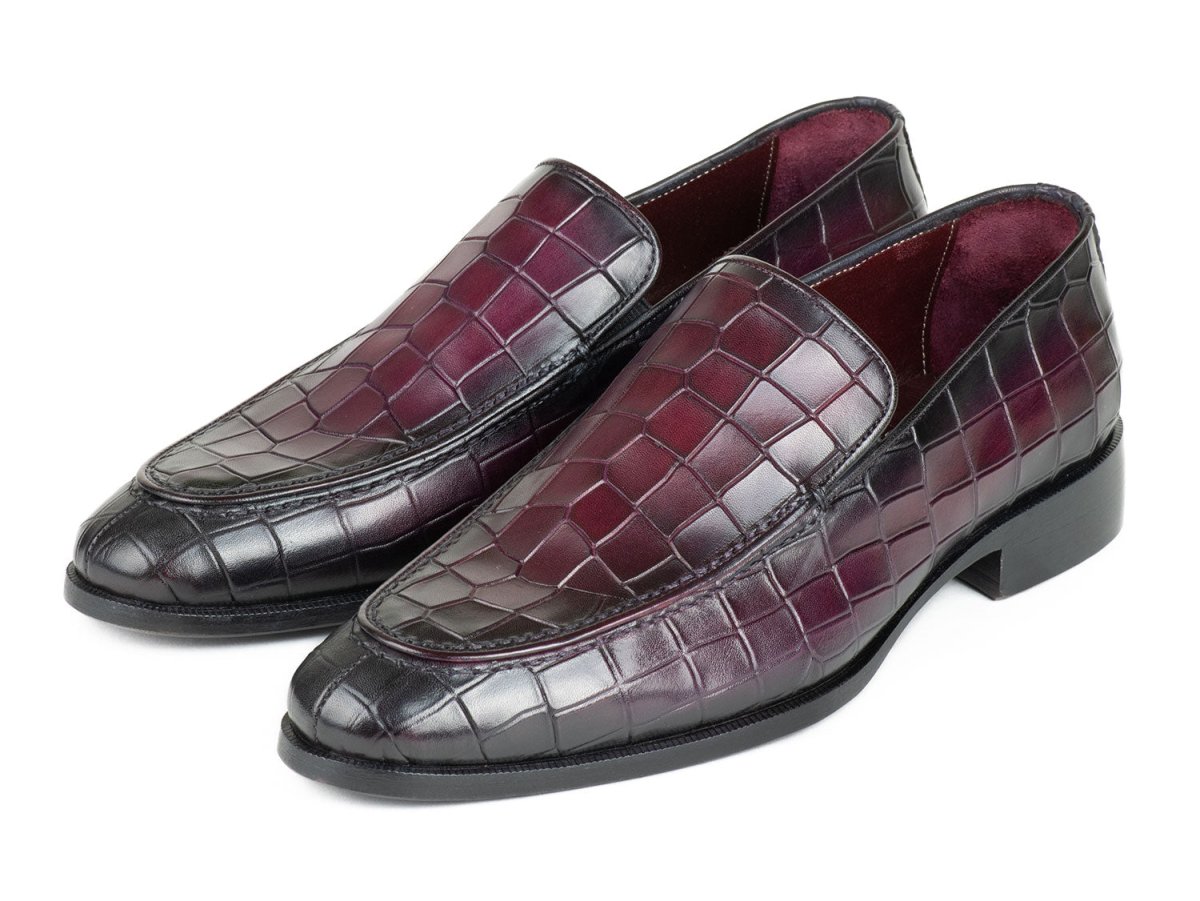 Paul Parkman Croco Textured Leather Loafer Purple (Id7339 - Prp) Shoes by Paul Parkman – Don't Panic Shoes