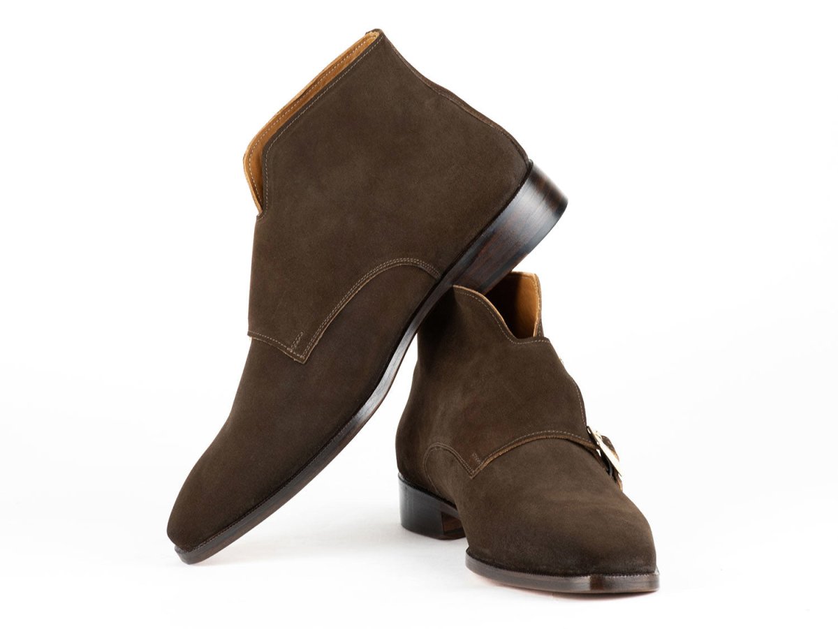 Paul Parkman Double Monkstrap Ankle Boots Brown Suede (Id8154 - Sdb) by Paul Parkman – Don't Panic Shoes