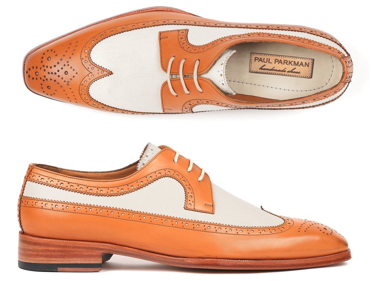 Paul Parkman Dual Tone Wingtip Derby Shoes Cognac And Cream (Id924cc55) by Paul Parkman – Don't Panic Shoes