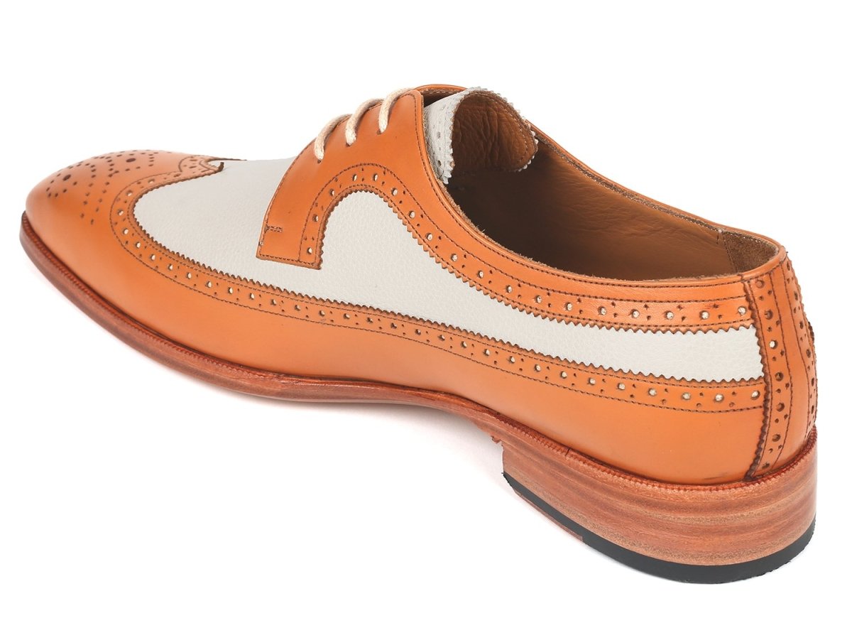 Paul Parkman Dual Tone WIngtip Derby Shoes in Cognac And Cream Shoes by Paul Parkman – Don't Panic Shoes