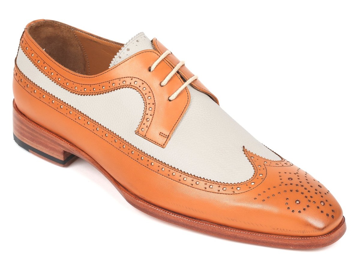Paul Parkman Dual Tone WIngtip Derby Shoes in Cognac And Cream Shoes by Paul Parkman – Don't Panic Shoes