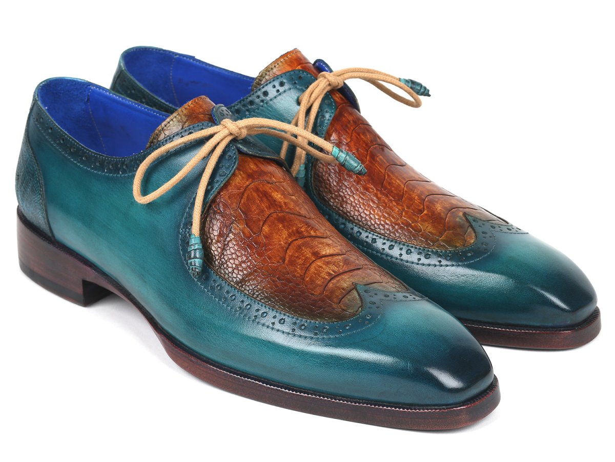 Paul Parkman Genuine Ostrich Leg And Calfskin Derby Shoes (Id788gy74) Shoes by Paul Parkman – Don't Panic Shoes