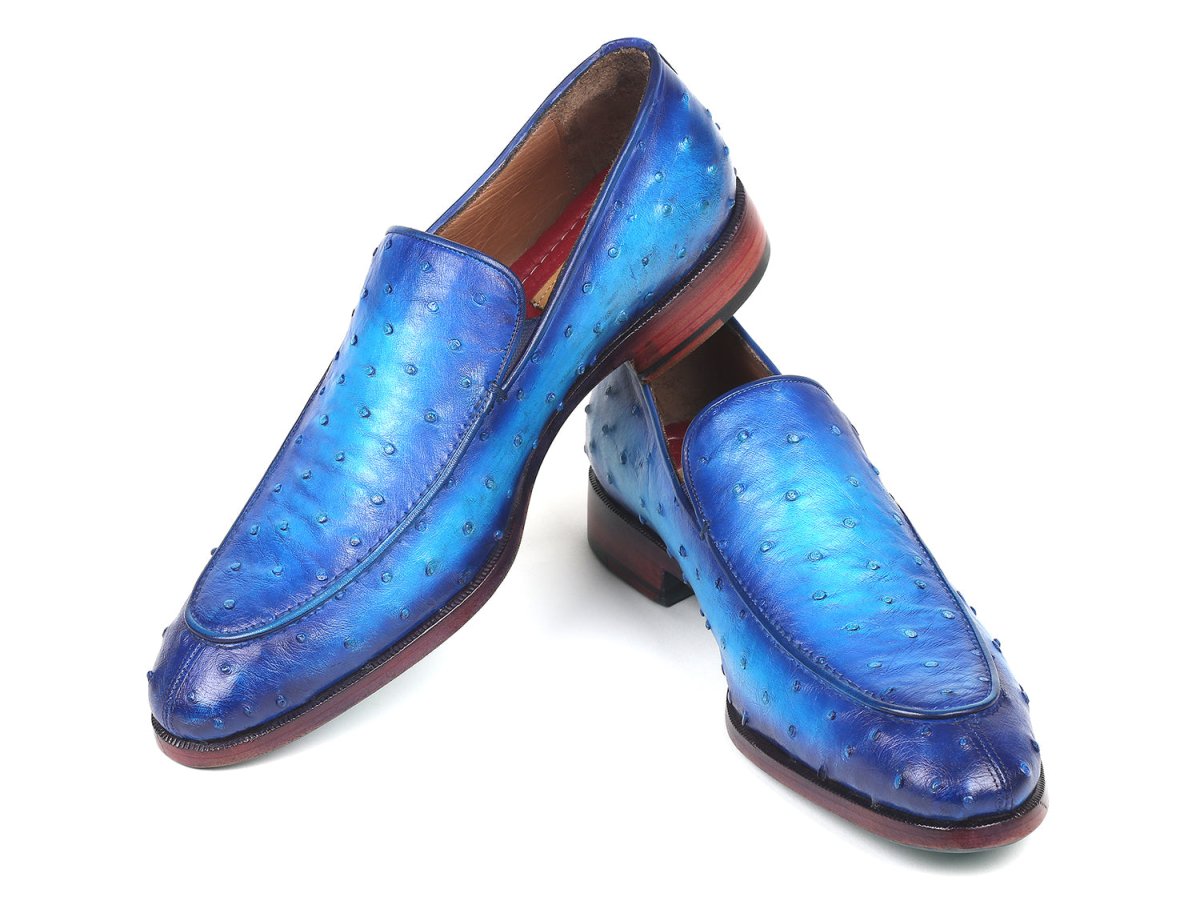 Paul Parkman Genuine Ostrich Loafers Ocean Blue (Id73954 - Blu) Shoes by Paul Parkman – Don't Panic Shoes