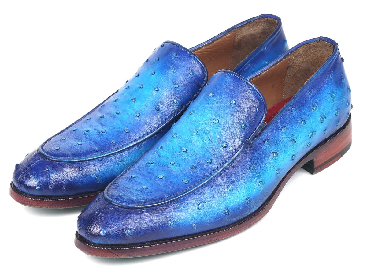 Paul Parkman Genuine Ostrich Loafers Ocean Blue (Id73954 - Blu) Shoes by Paul Parkman – Don't Panic Shoes