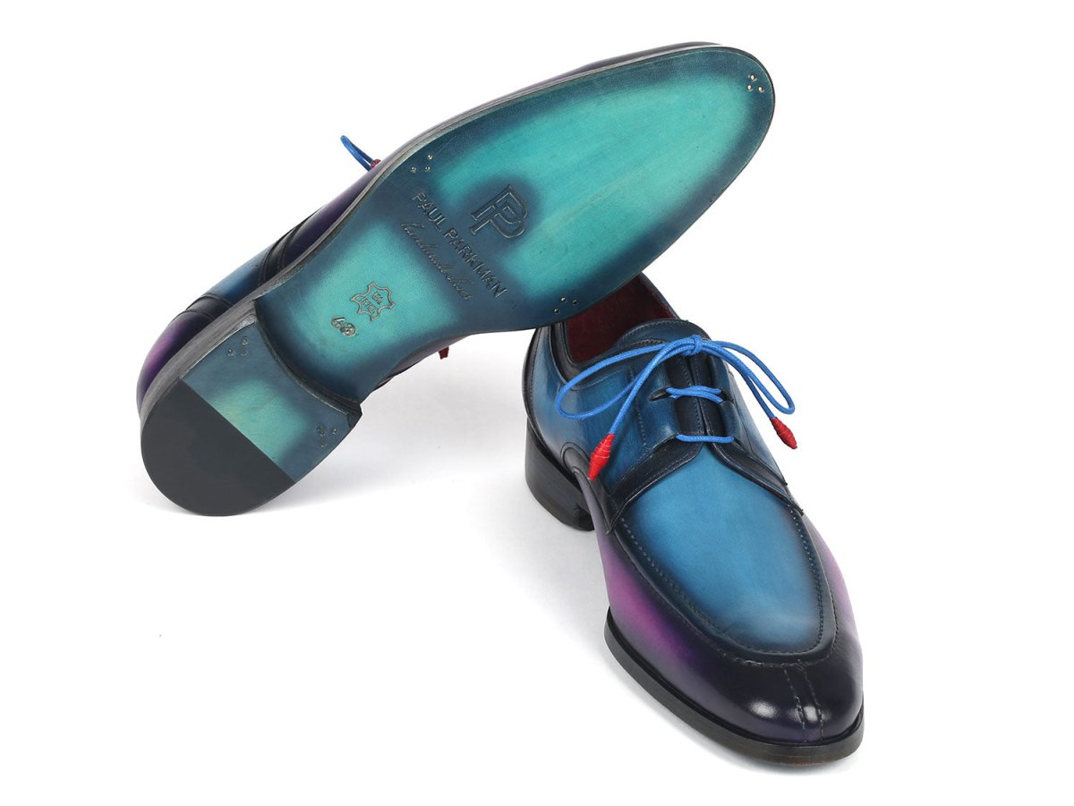 Paul Parkman Ghillie Lacing Blue And Purple Dress Shoes (IdGu568blp) by Paul Parkman – Don't Panic Shoes