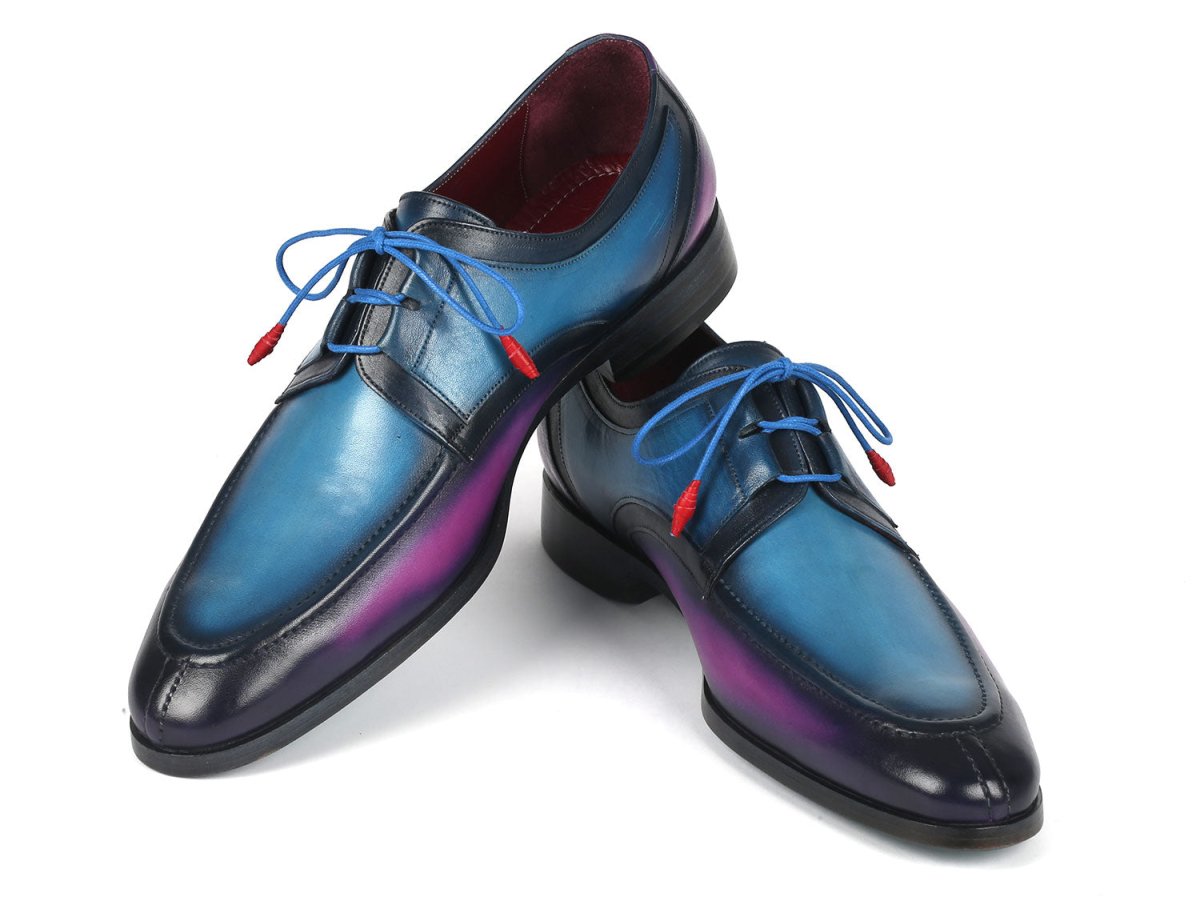 Paul Parkman Ghillie Lacing Blue And Purple Dress Shoes (IdGu568blp) by Paul Parkman – Don't Panic Shoes