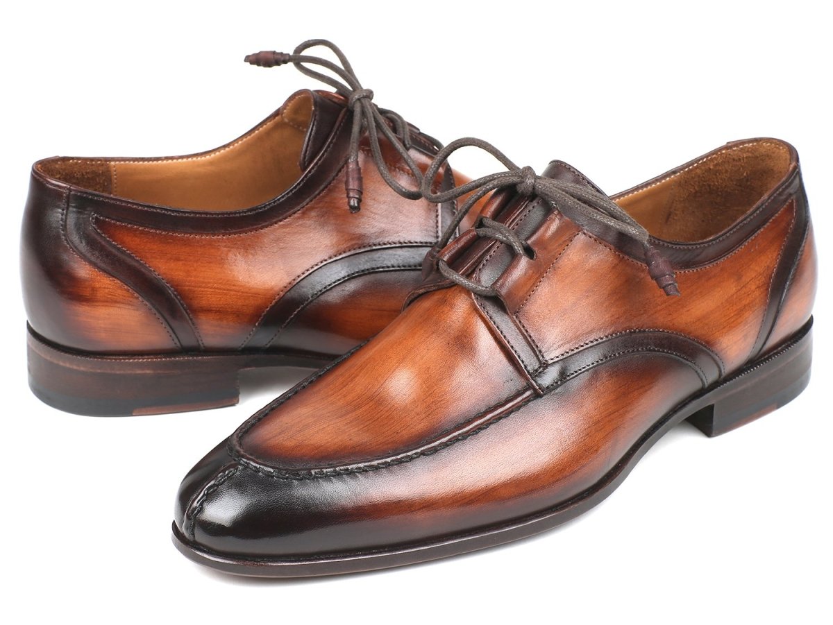 Paul Parkman Ghillie Lacing Brown Burnished Dress Shoes (IdGu567brw) by Paul Parkman – Don't Panic Shoes