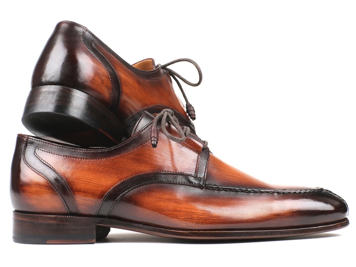 Paul Parkman Ghillie Lacing Brown Burnished Dress Shoes (IdGu567brw) by Paul Parkman – Don't Panic Shoes