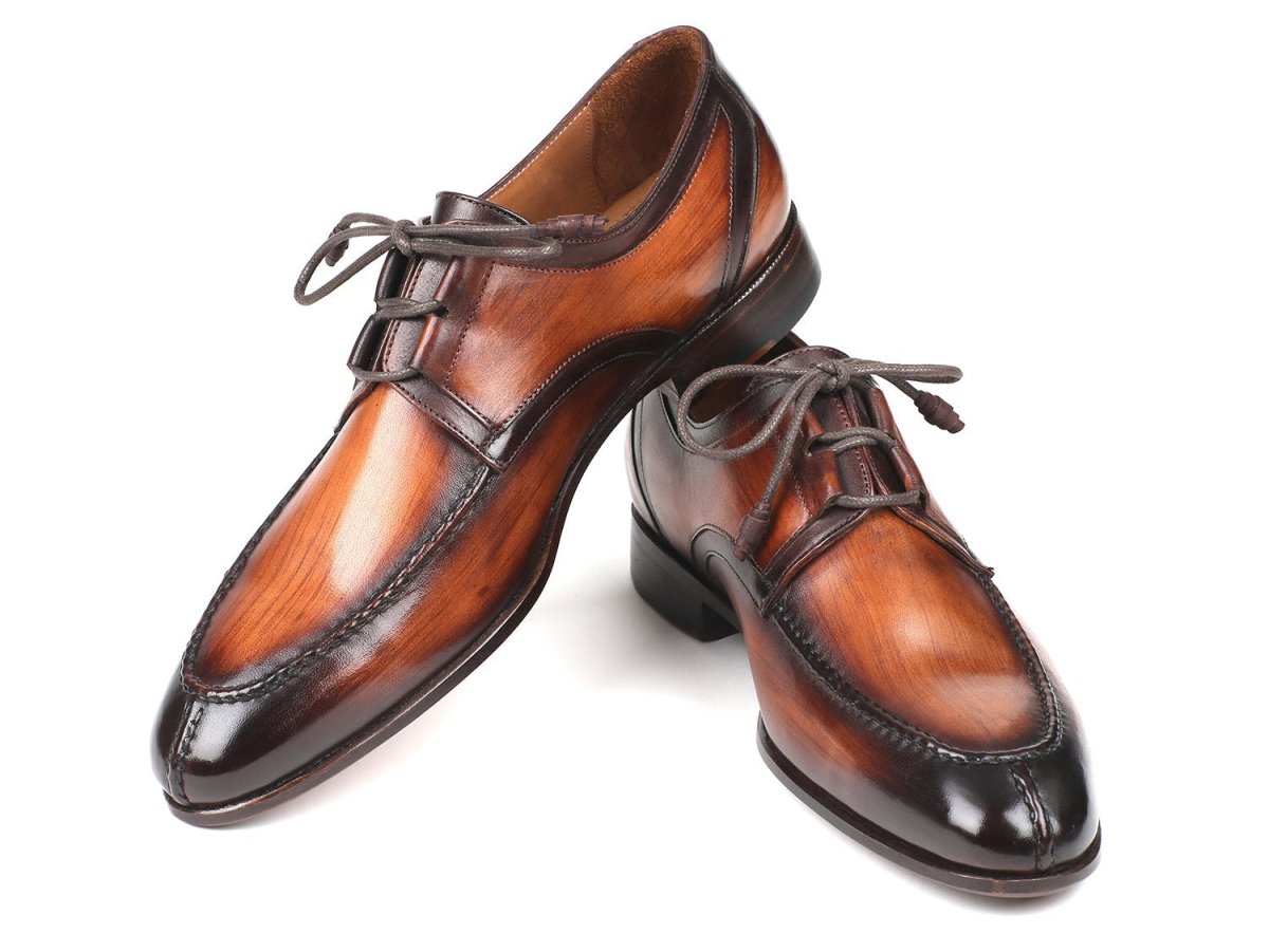 Paul Parkman Ghillie Lacing Brown Burnished Dress Shoes (IdGu567brw) by Paul Parkman – Don't Panic Shoes