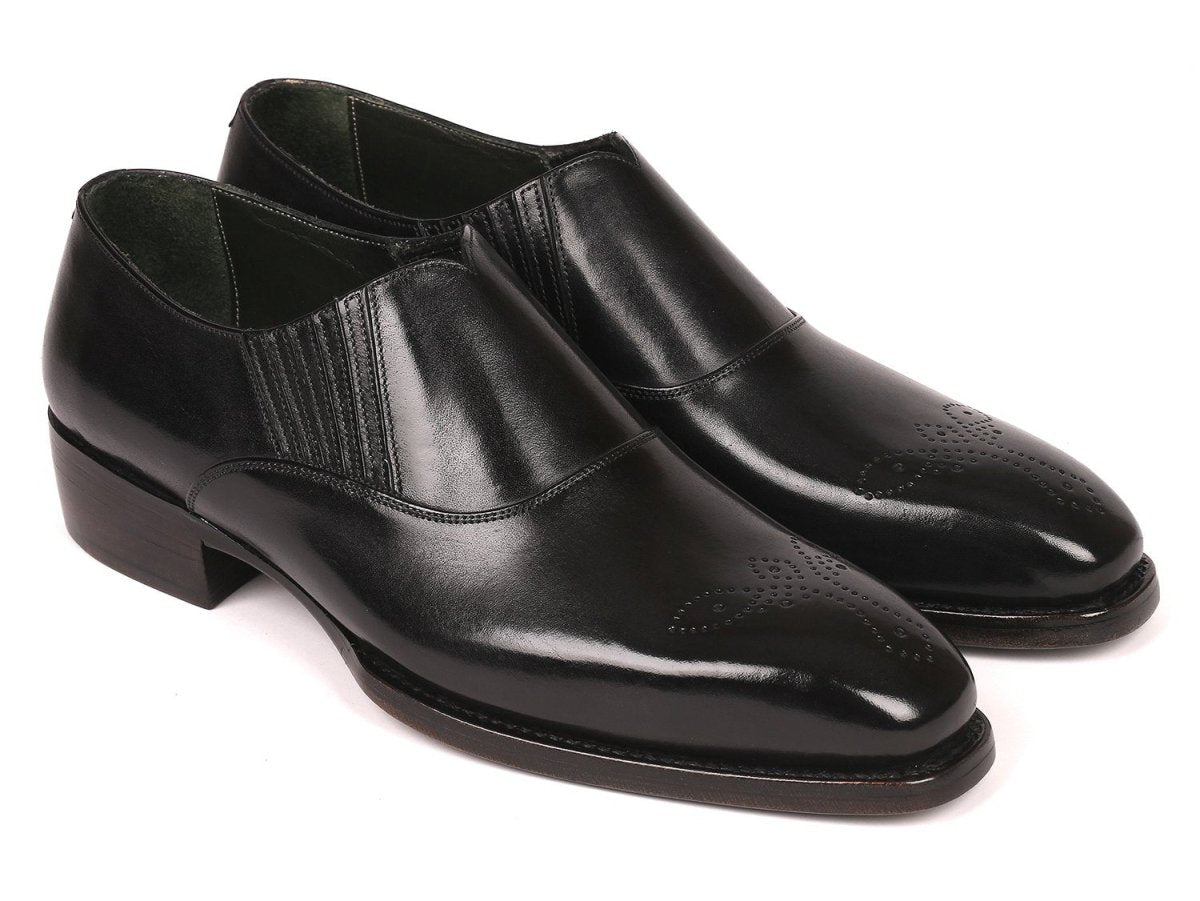 Paul Parkman Goodyear Welted Black Elasticated Loafers (IdGh861tr) by Paul Parkman – Don't Panic Shoes