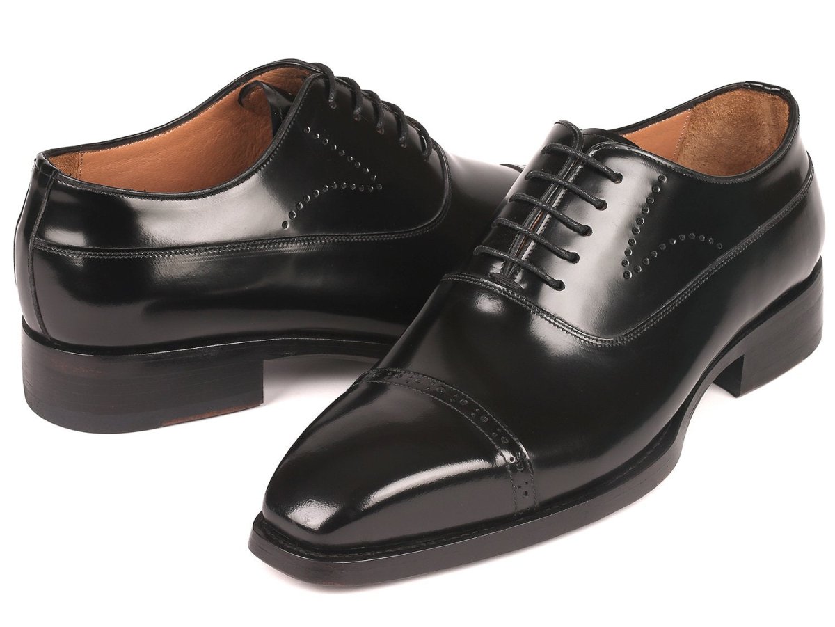 Paul Parkman Goodyear Welted Cap Toe Oxfords Black Polished Leather (Id056blk84) by Paul Parkman – Don't Panic Shoes