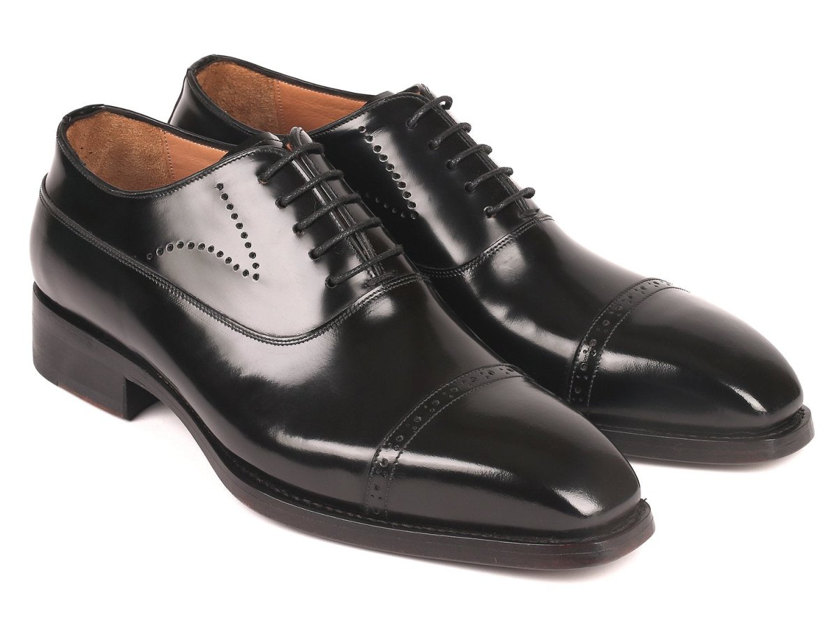 Paul Parkman Goodyear Welted Cap Toe Oxfords Black Polished Leather (Id056blk84) by Paul Parkman – Don't Panic Shoes