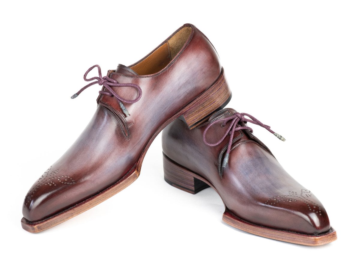 Paul Parkman Goodyear Welted Derby Shoes Ice Blue And Bordeaux (Id468g61) by Paul Parkman – Don't Panic Shoes