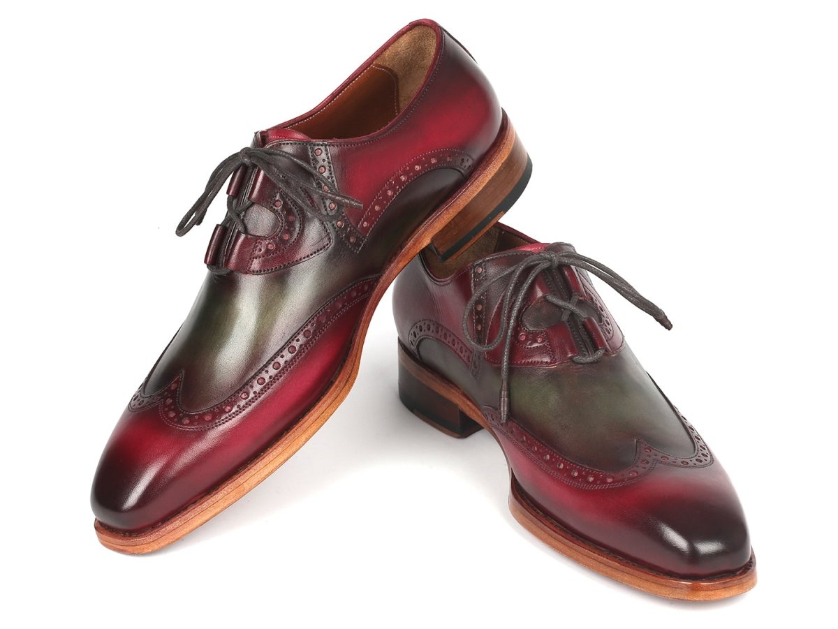 Paul Parkman Goodyear Welted Ghillie LacIng Brogues in Green And Bordeaux Shoes by Paul Parkman – Don't Panic Shoes