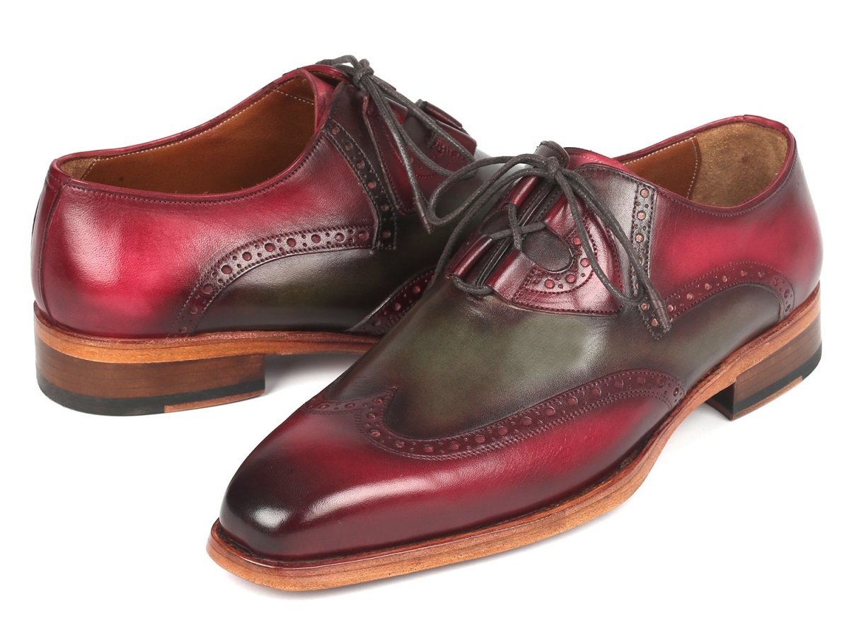 Paul Parkman Goodyear Welted Ghillie LacIng Brogues in Green And Bordeaux Shoes by Paul Parkman – Don't Panic Shoes