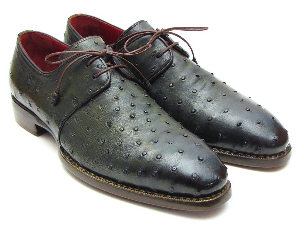 Paul Parkman Goodyear Welted Green Genuine Ostrich Derby Shoes (Id31vl74) Shoes by Paul Parkman – Don't Panic Shoes