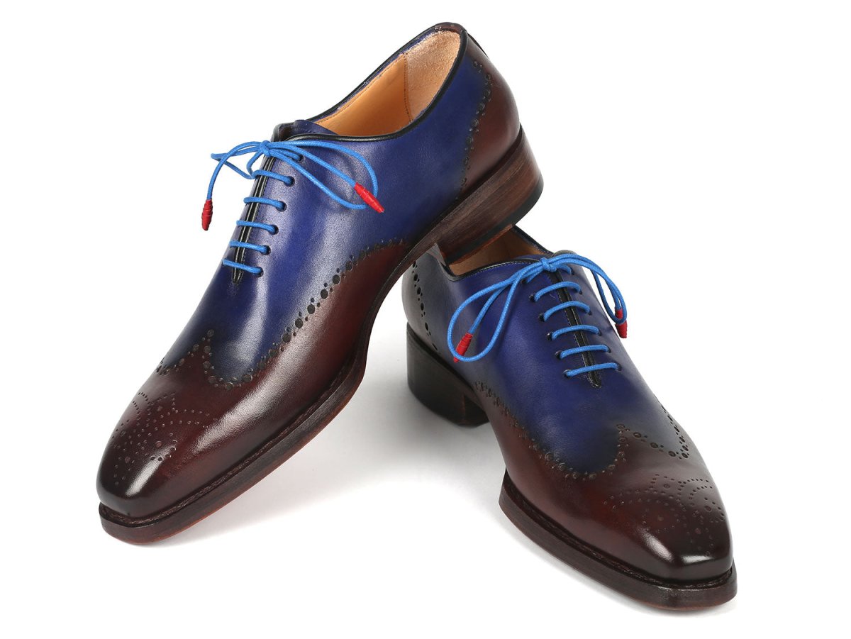 Paul Parkman Goodyear Welted Men's Brown And Blue Oxford Shoes (Id081 - B35) by Paul Parkman – Don't Panic Shoes