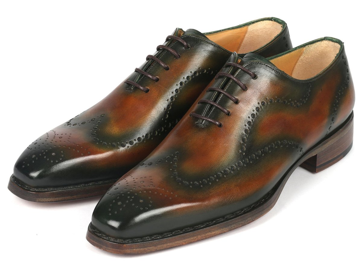 Paul Parkman Goodyear Welted Men's Brown And Green Oxford Shoes (Id081 - 036) by Paul Parkman – Don't Panic Shoes