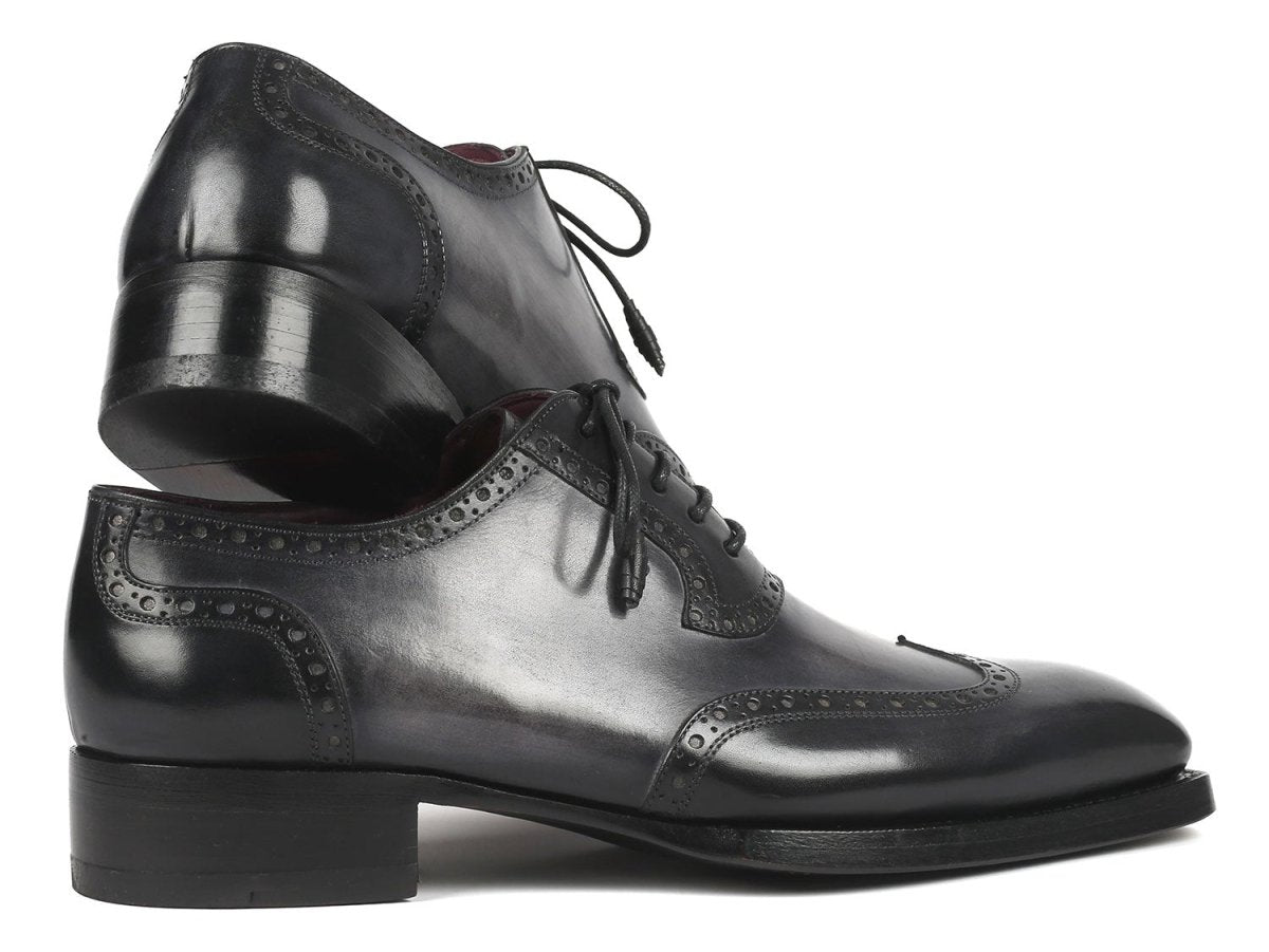 Paul Parkman Goodyear Welted Men's Wingtip Oxfords Black And Gray (Id6819 - Gry) by Paul Parkman – Don't Panic Shoes