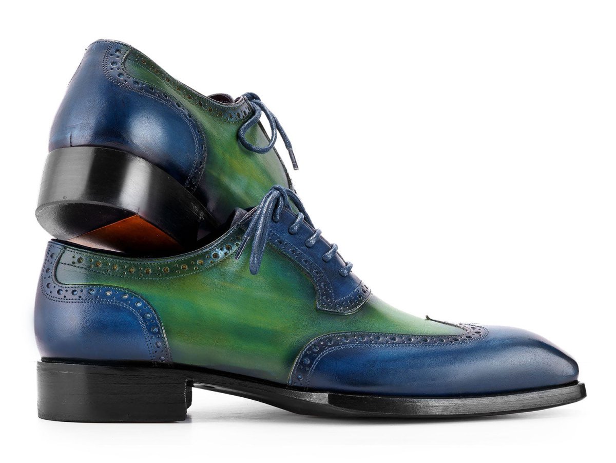 Paul Parkman Goodyear Welted Men's Wingtip Oxfords Blue And Green (Id6819 - Brn) by Paul Parkman – Don't Panic Shoes